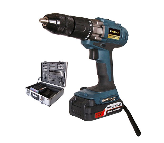 18V 13mm Driver Drill + Impact with 160pcs Accessory Kit