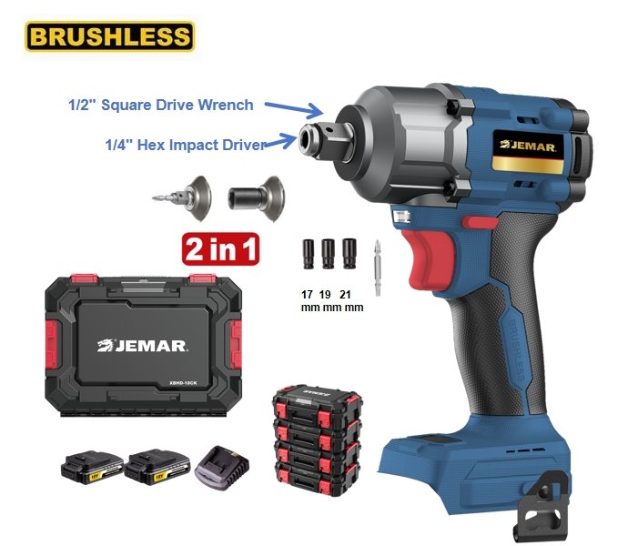 XBDW-250K 2-in-1 18V Brushless Impact Driver & Wrench Kit